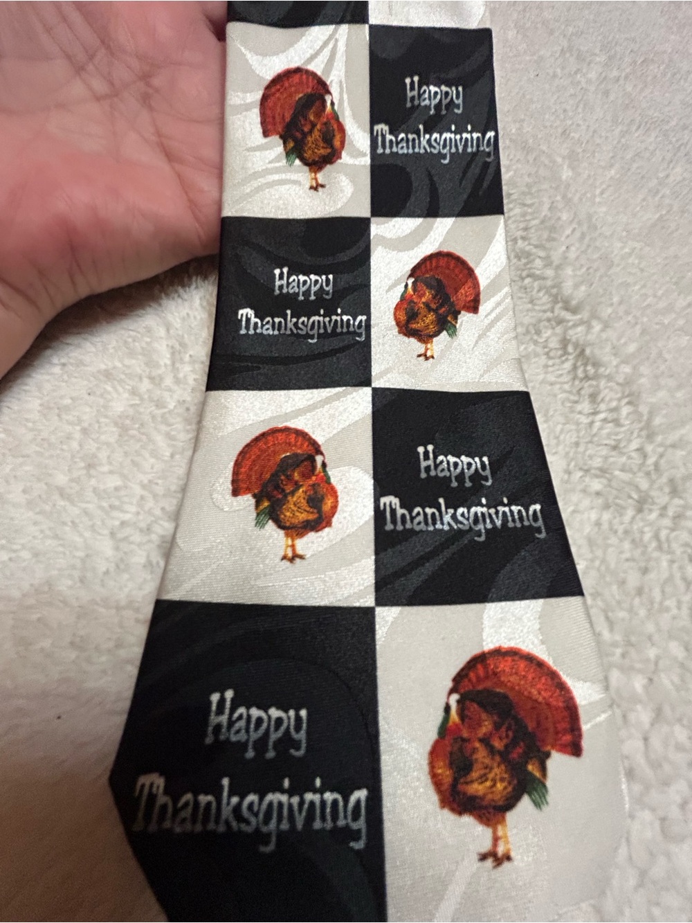 🎁3 for $30 - Happy Thanksgiving Novelty Tie with Turkey Motif
